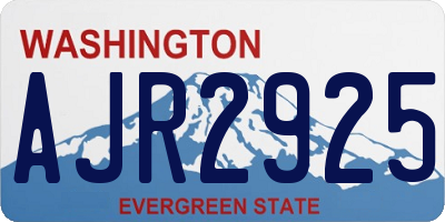 WA license plate AJR2925
