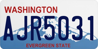 WA license plate AJR5031