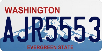 WA license plate AJR5553