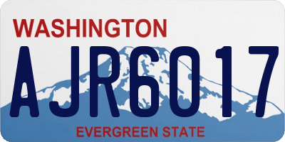WA license plate AJR6017