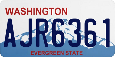 WA license plate AJR6361