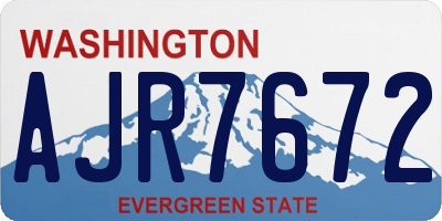 WA license plate AJR7672