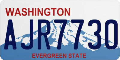 WA license plate AJR7730