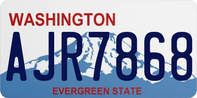 WA license plate AJR7868
