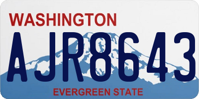 WA license plate AJR8643