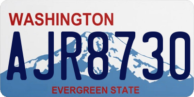 WA license plate AJR8730