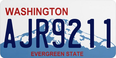 WA license plate AJR9211