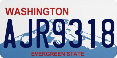 WA license plate AJR9318