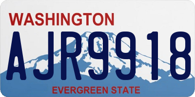 WA license plate AJR9918
