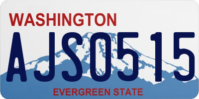 WA license plate AJS0515