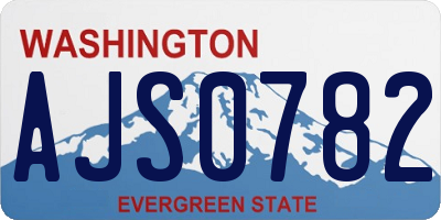WA license plate AJS0782