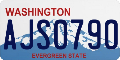 WA license plate AJS0790