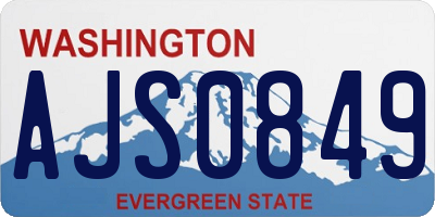 WA license plate AJS0849