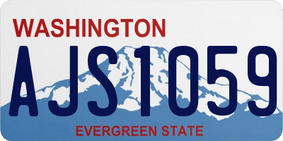 WA license plate AJS1059