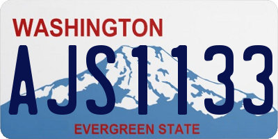WA license plate AJS1133
