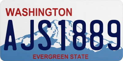 WA license plate AJS1889