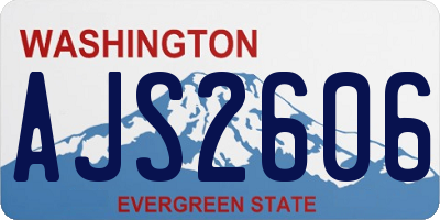 WA license plate AJS2606