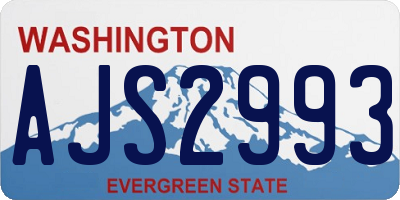 WA license plate AJS2993