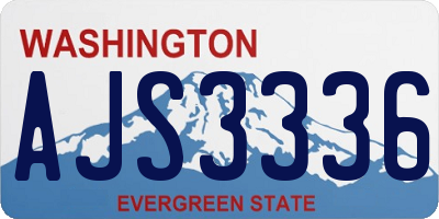 WA license plate AJS3336