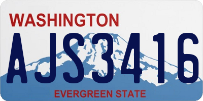 WA license plate AJS3416