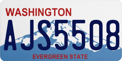 WA license plate AJS5508