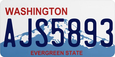 WA license plate AJS5893