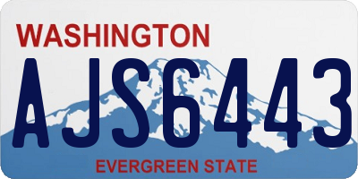 WA license plate AJS6443