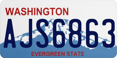 WA license plate AJS6863