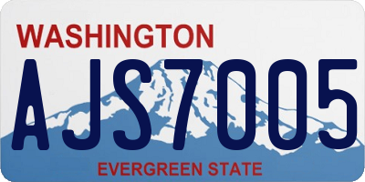 WA license plate AJS7005