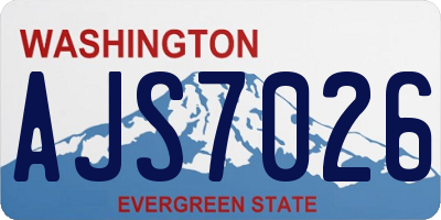 WA license plate AJS7026