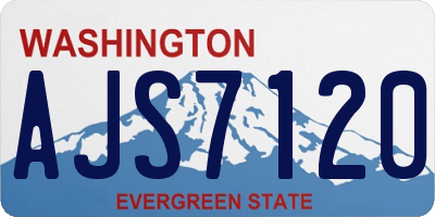 WA license plate AJS7120