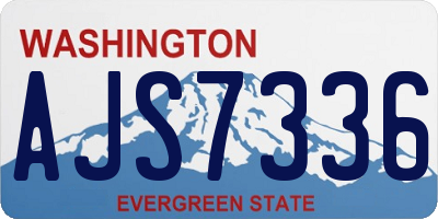 WA license plate AJS7336