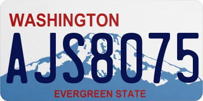 WA license plate AJS8075