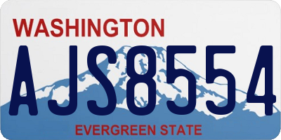 WA license plate AJS8554