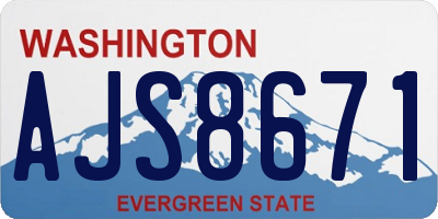 WA license plate AJS8671