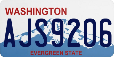 WA license plate AJS9206