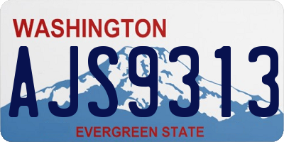 WA license plate AJS9313
