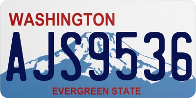 WA license plate AJS9536