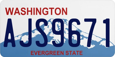 WA license plate AJS9671