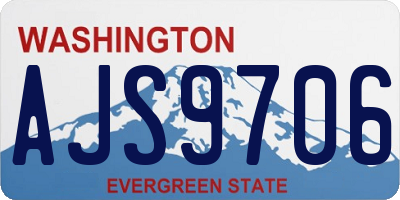 WA license plate AJS9706