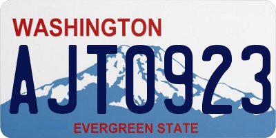 WA license plate AJT0923