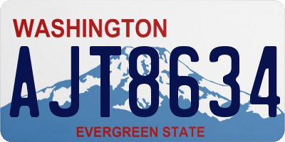 WA license plate AJT8634