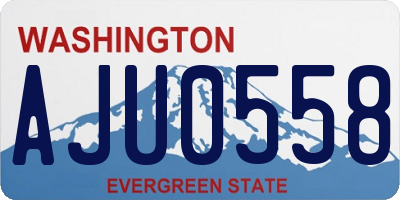WA license plate AJU0558