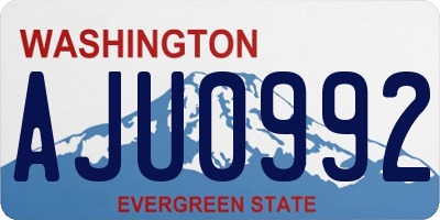 WA license plate AJU0992