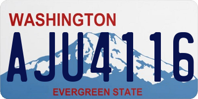 WA license plate AJU4116