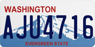 WA license plate AJU4716