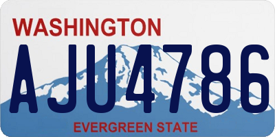 WA license plate AJU4786