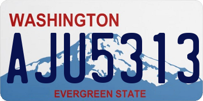 WA license plate AJU5313