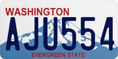 WA license plate AJU554