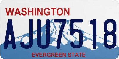 WA license plate AJU7518